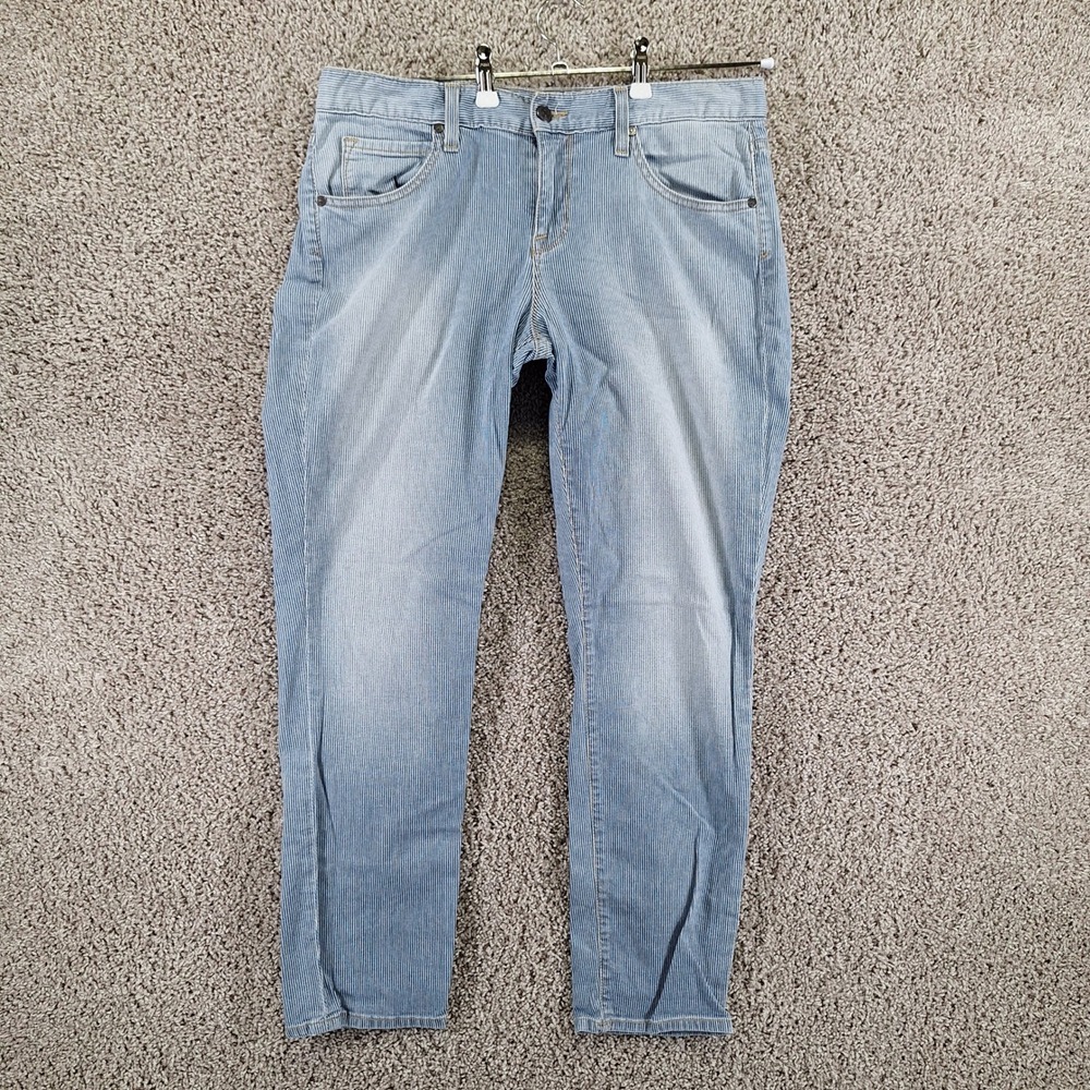 Vince Jeans Womens 29 (Fits W33x28) Light Wash Trouser‎ Drop Train Wreck Striped